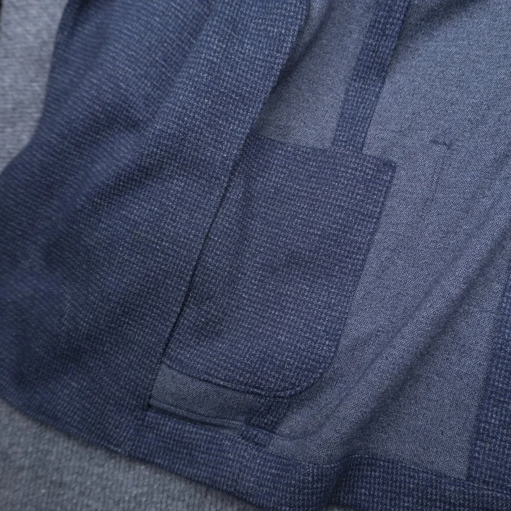 Nordstrom Rack Blazer Mens 44R Blue Trim Fit Textured Knit Sport Coat